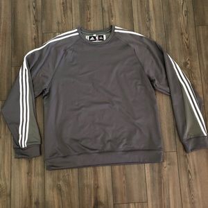 Gray & White Striped adidas Climawarm Sweatshirt